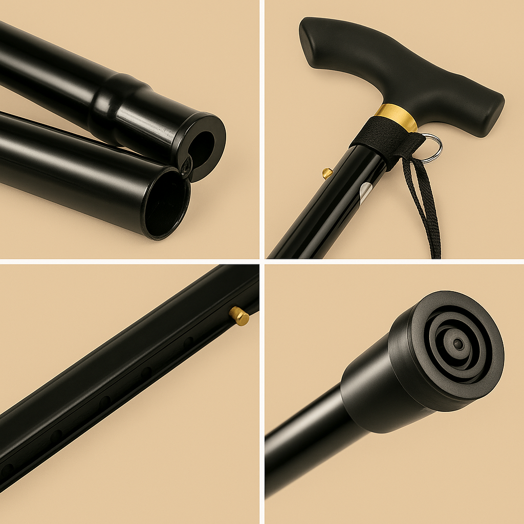 Foldable Walking Stick – Lightweight, Adjustable & Portable (by Novaimed)